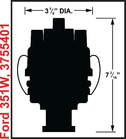 Ignition distributor for Ford mallory-3755401-unilite-distributor-fits-ford-351w-v8-from-1968-to-1980