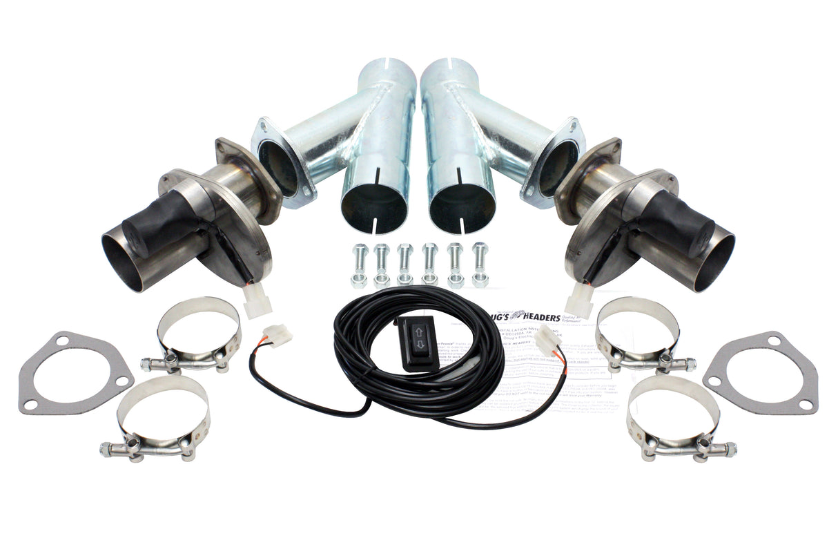 Tri-Y Headers for Electric Cut-Out 2 1/2" Pair with Hook-Up Kit DEC250AK