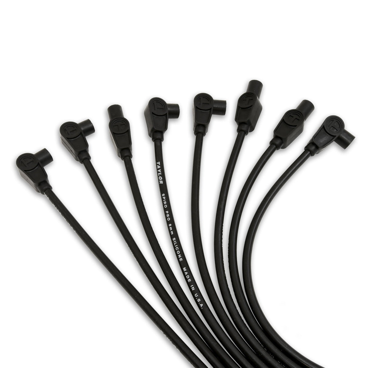 Spark Plug Wire Set Universal 8mm Silicone Spiro Pro 350 ohm/ft Black 74011
