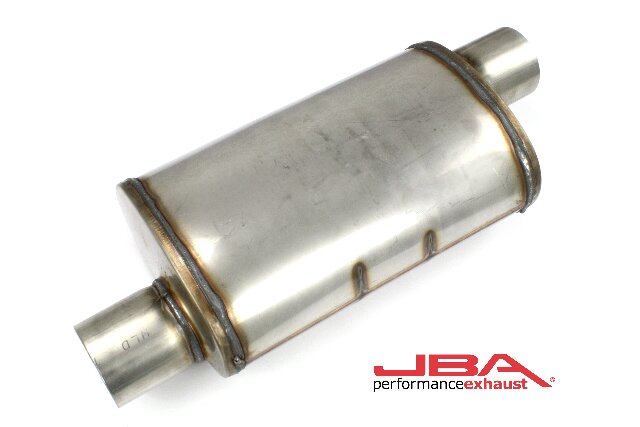 JBA Performance Muffler Chambered 3in Inlet Offset Offset Stainless - 40-301400
