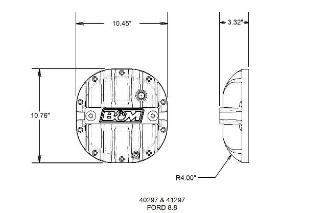 Hi-Tek Aluminum Differential Cover for Ford 8.8-inch - Black aluminum black anodized