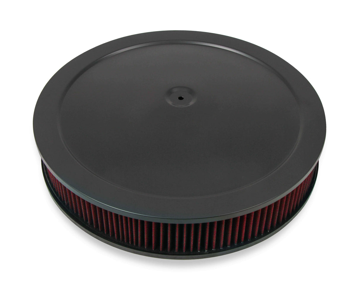 Holley 4150 Drop Base Air Cleaner Black w/3 Red Washable Gauze Filter - 120-4230