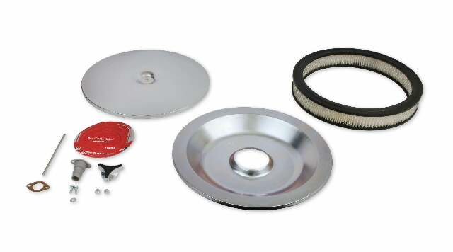 Mr. Gasket air cleaner low mount chrome steel 4338