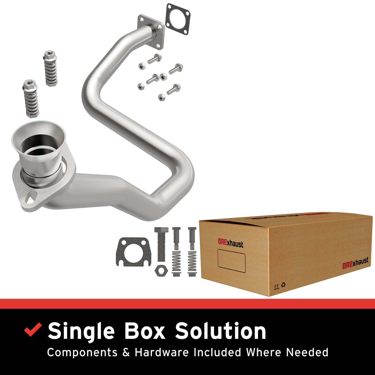 1987-1990 Jeep Wrangler Direct-Fit Front Pipe Kit 107-0017 stainless steel