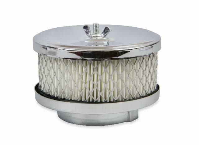Mr. Gasket round steel 4 air cleaner assembly fits 1/2 barrel carburetors chrome 4354