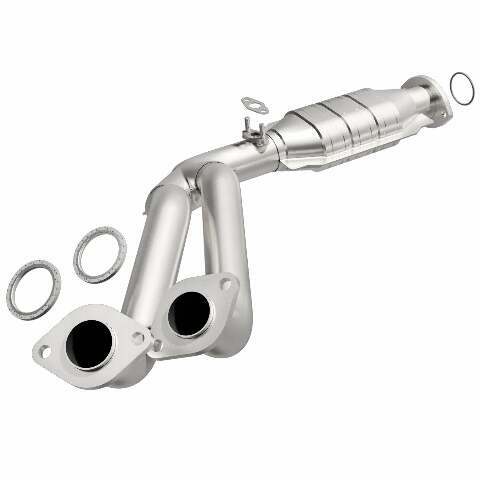 MagnaFlow direct-fit catalytic converter fits 1995-1997 Toyota Land Cruiser and 1996-1997 Lexus LX450, this and 1995-1997 Toy Land Cruiser 4.5L stainless steel CARB compliant 44710