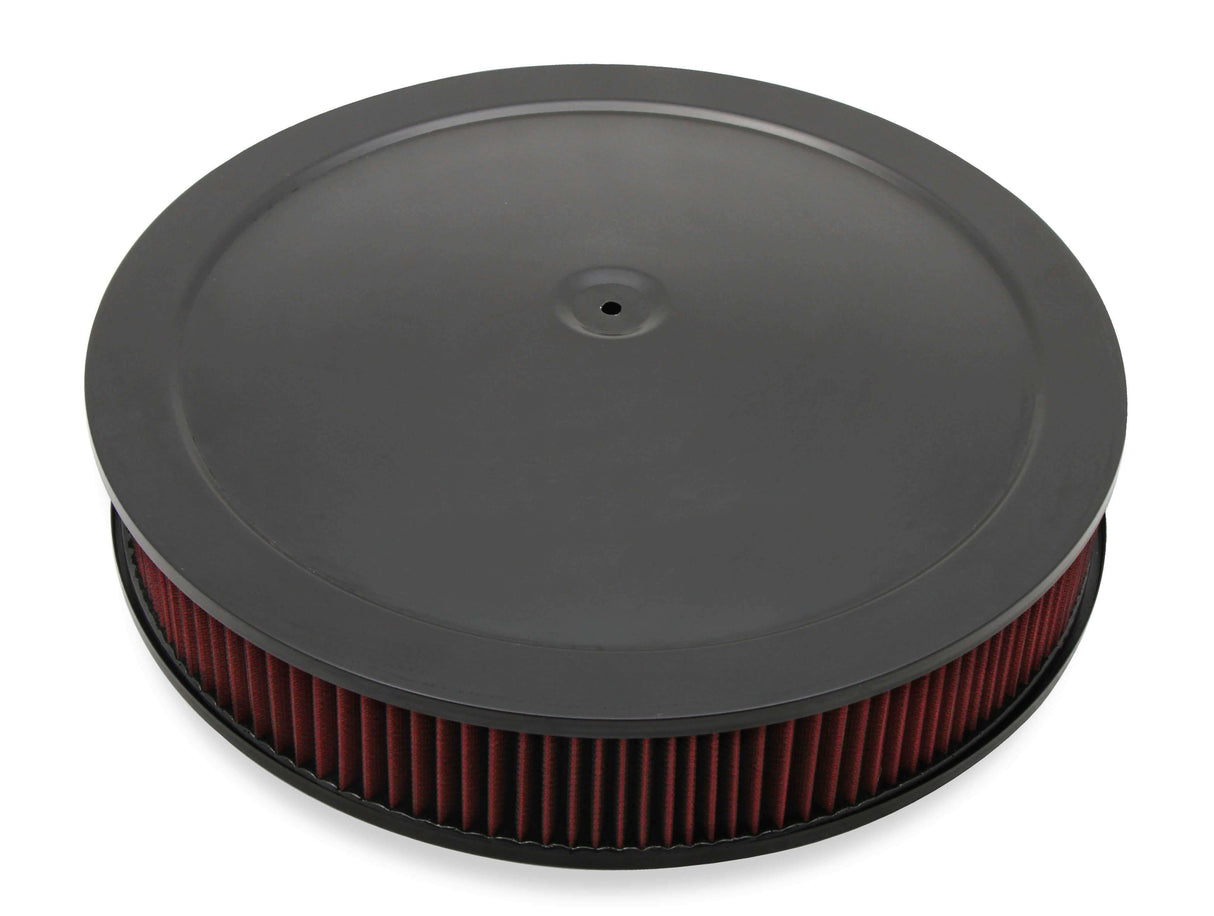 Holley 4500 drop base air cleaner black w/3 red washable gauze filter - 120-4630