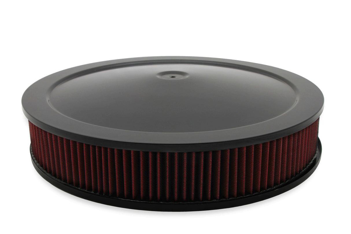 Holley 4500 drop base air cleaner black w/3 red washable gauze filter - 120-4630