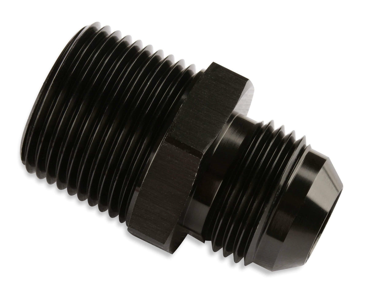 Mr. Gasket straight 6 AN to 3/8 inch NPT adapter black BL aluminum 481666