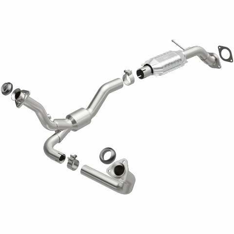 MagnaFlow direct-fit catalytic converter fits 2000-2005 Chevrolet Blazer and 2000-2001 GMC Jimmy, this and 2000-2004 GM Blazer stainless steel CARB compliant OBDII 49109