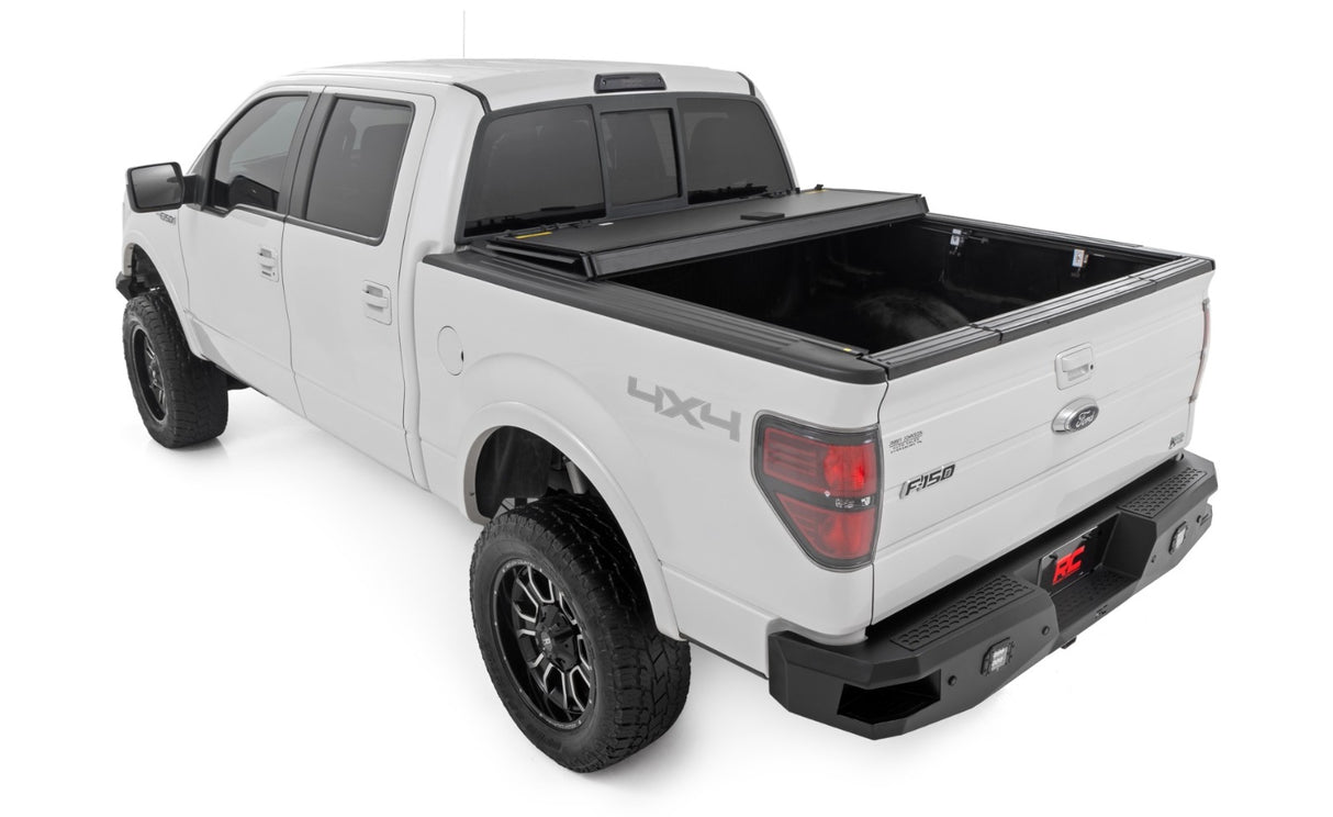 Fits Ford F-150 (2004-2014) Hard Tri-Fold Flip Up Bed Cover 5'7" Bed 49214550