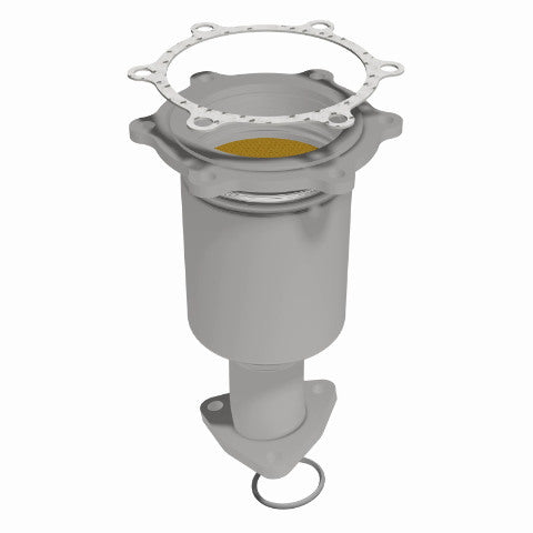 MagnaFlow direct-fit catalytic converter fits 2001-2004 Nissan Pathfinder and 2001-2003 INFINITI QX4, this and 2001-2004 Pathfinder passenger side frt OE passenger side stainless s