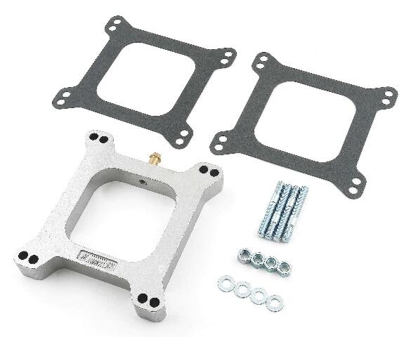 Mr. Gasket carburetor spacer kit 1 inch with 3/8 inch PCV tube for Edelbrock carburetors aluminum 4945