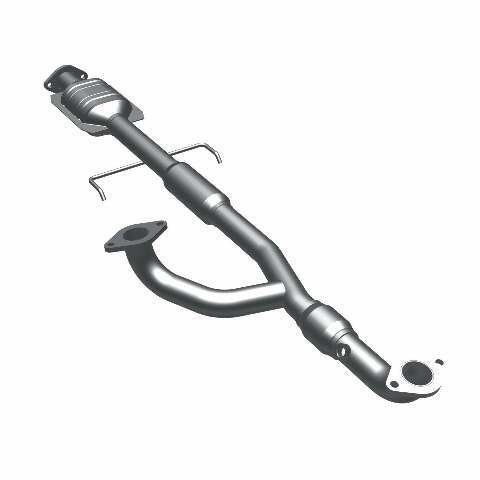 MagnaFlow direct-fit catalytic converter fits 2000-2005 Mitsubishi Eclipse, 2001-2005 Dodge Stratus, and more, this and 2000-2003 Galant 3L rr stainless steel CARB compliant OBDII