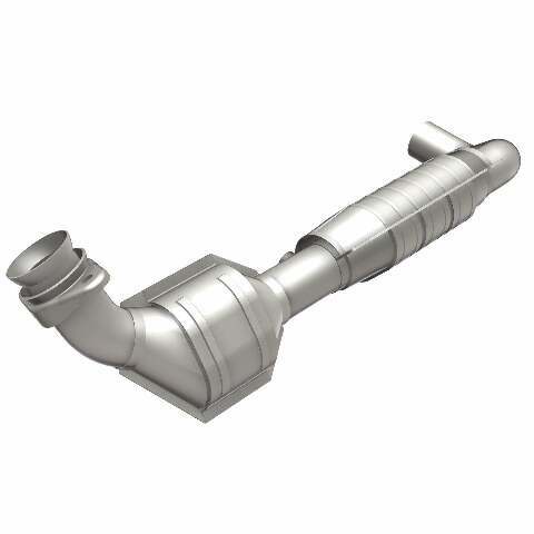 MagnaFlow direct-fit catalytic converter fits 2004-2008 Ford F-150 5.4L and 2006-2008 Lincoln Mark LT 5.4L driver side stainless steel CARB compliant OBDII 49705