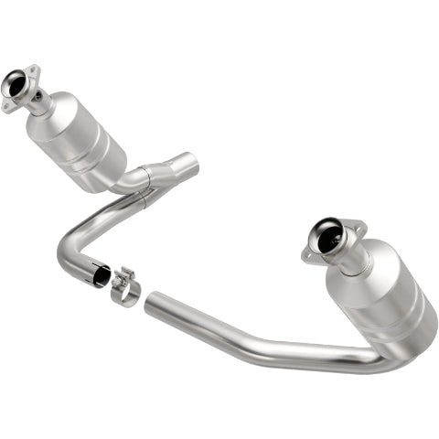 MagnaFlow direct-fit catalytic converter fits 2007-2009 Dodge Dakota and Mitsubishi Raider. Hardware is included to eliminate the hassle of working with corroded factory parts. Not