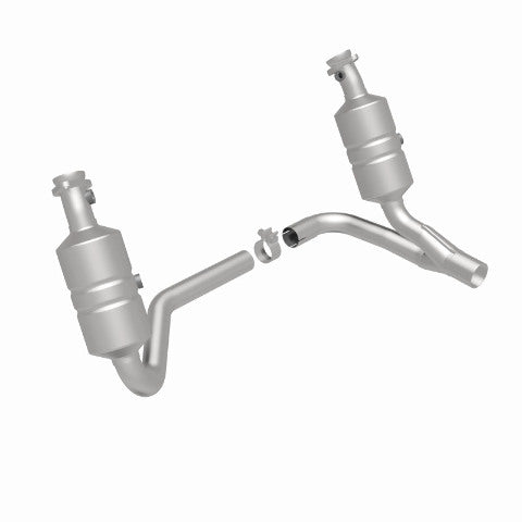 MagnaFlow direct-fit catalytic converter fits 2007-2009 Dodge Dakota and Mitsubishi Raider. Hardware is included to eliminate the hassle of working with corroded factory parts. Not