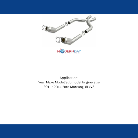 MagnaFlow direct-fit catalytic converter for 2011-2014 Ford Mustang 5.0L stainless steel CARB compliant 49976