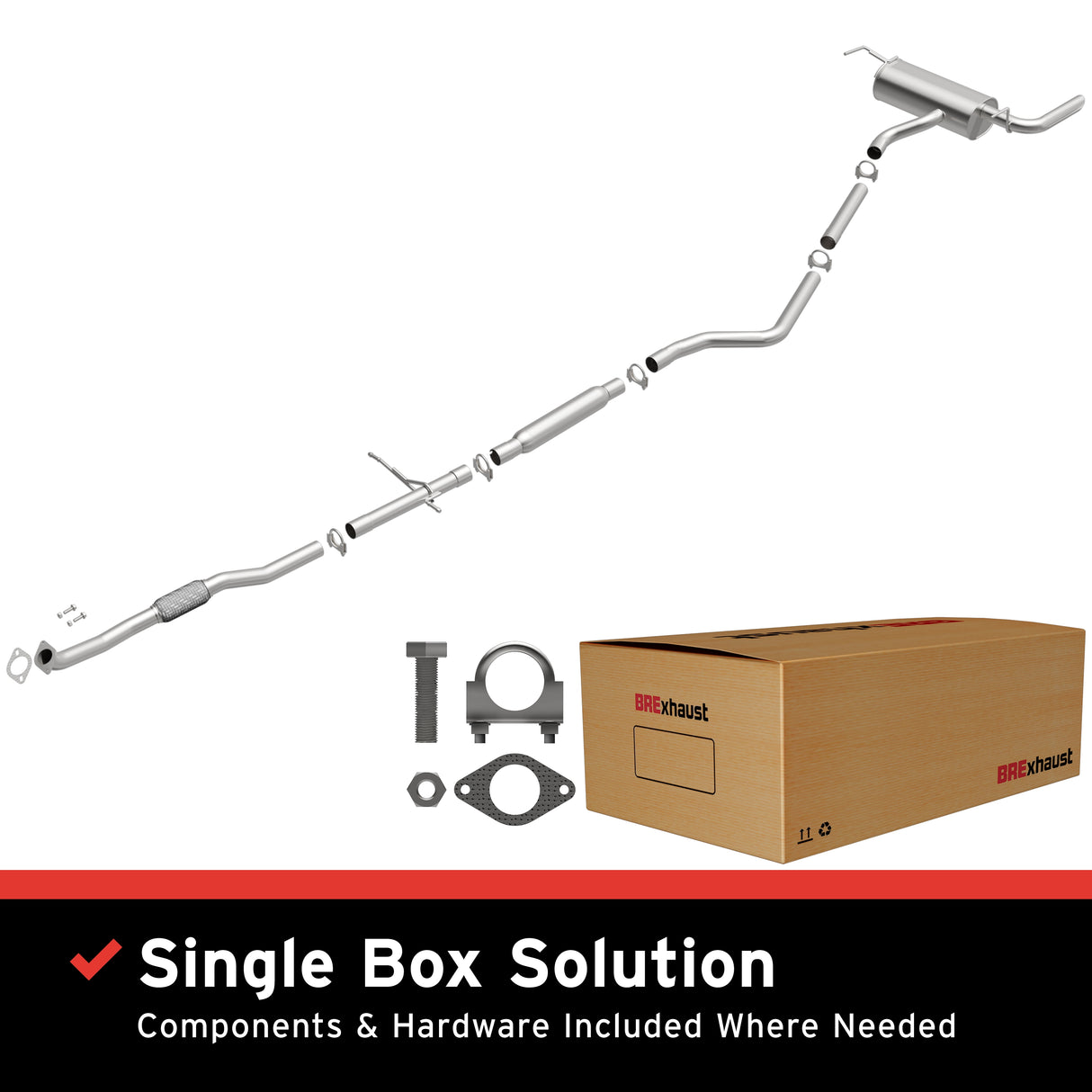 2014-2018 Jeep Cherokee Direct-Fit Replacement Exhaust System 106-0781 aluminized steel