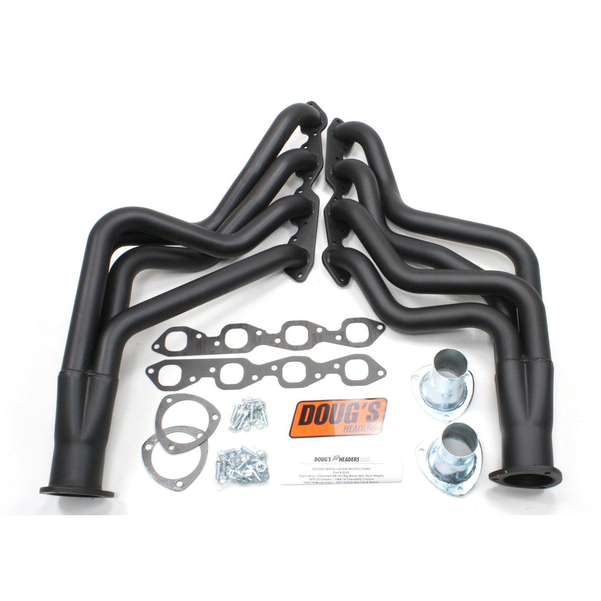 Long Tube Headers for 67-74 GM A F G Body BBC 396-502 BBC 2in Primary D322-B