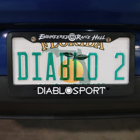 Diablo Sport License Plate Frame Durable plastic license plate frame black