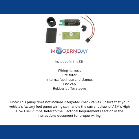Aem 400 Lph Fuel Pump Kit - Double Barb-50-1230