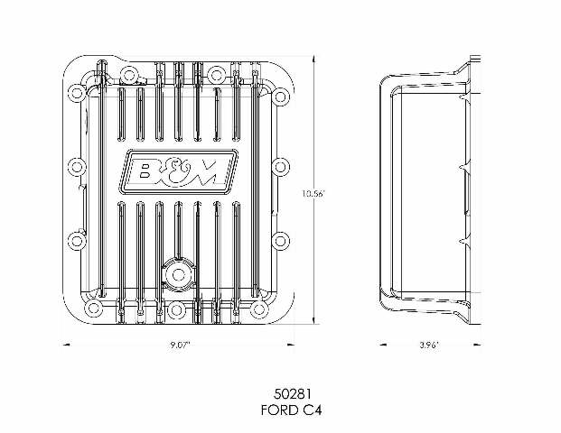 Hi-Tek Deep Trans Pan for Ford C4 Transmission aluminum