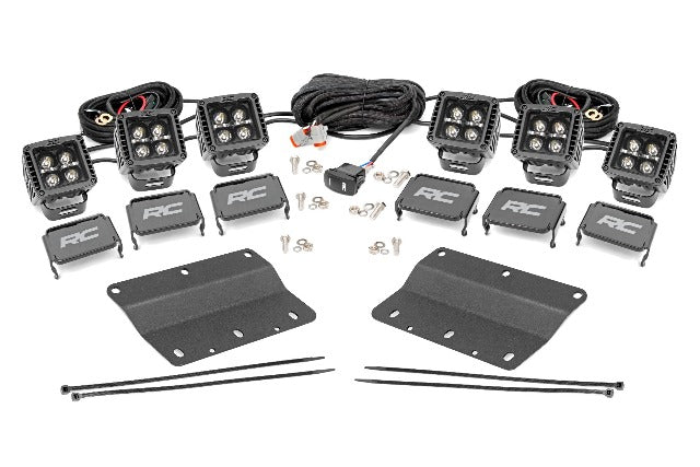 Fits Ford Bronco(21-24) LED Light Fog Mount Triple 2" Black Pair White DRL 51087