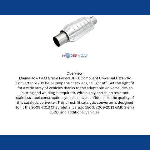 MagnaFlow universal catalytic converter stainless steel Federal EPA compliant OBDII 51209