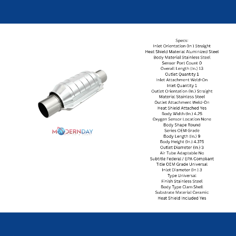 MagnaFlow universal catalytic converter stainless steel Federal EPA compliant OBDII 51209