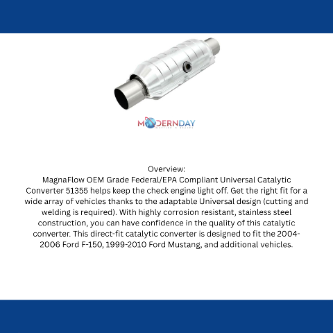 MagnaFlow universal catalytic converter stainless steel Federal EPA compliant OBDII 51355