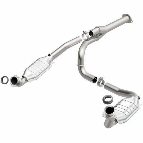 MagnaFlow direct-fit catalytic converter fits 2000-2002 Chevrolet Express 1500 4.3L and 2000-2002 GMC Savana 1500 4.3L stainless steel CARB compliant OBDII 51510