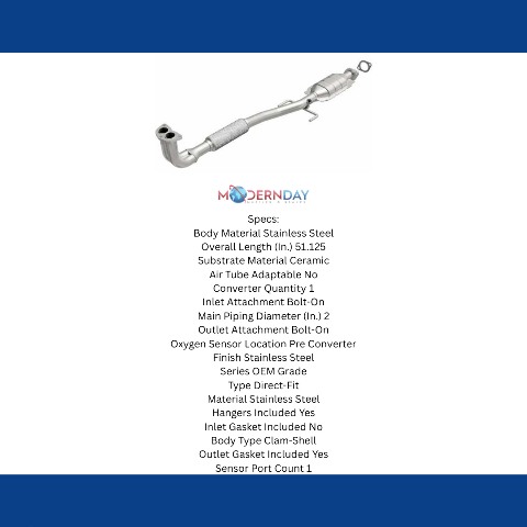 MagnaFlow direct-fit catalytic converter fits 2004 Mitsubishi Lancer 2.4L and 2004 Mitsubishi Lancer 2.4L L 2.4L stainless steel CARB compliant OBDII 52122