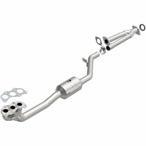 MagnaFlow direct-fit catalytic converter fits 2010-2015 Subaru Outback, Subaru Legacy, and more, this and 2010-2014 Legacy 3.6 L stainless steel CARB compliant 52202