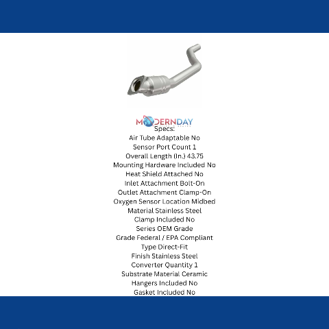 MagnaFlow direct-fit catalytic converter for 2015-2020 Dodge Charger 6.4L stainless steel CARB compliant OBDII 52478