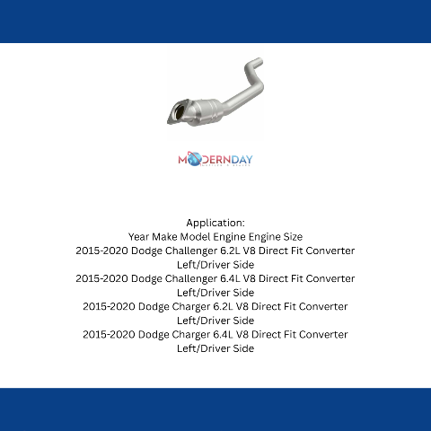 MagnaFlow direct-fit catalytic converter for 2015-2020 Dodge Charger 6.4L stainless steel CARB compliant OBDII 52478