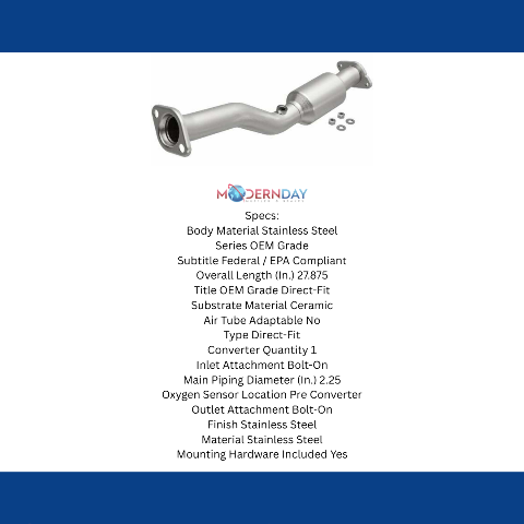 MagnaFlow direct-fit catalytic converter for 2013-2017 Nissan Sentra 1.8 inch inlet/outlet stainless steel CARB compliant 52709