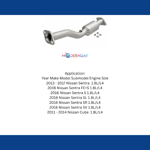 MagnaFlow direct-fit catalytic converter for 2013-2017 Nissan Sentra 1.8 inch inlet/outlet stainless steel CARB compliant 52709