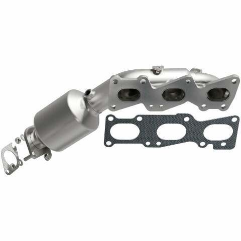 MagnaFlow direct-fit catalytic converter fits 2009-2011 Hyundai Genesis and 2013-2016 Hyundai Genesis Coupe, this and 2009-2011 Genesis 3.8L stainless steel CARB compliant 52778