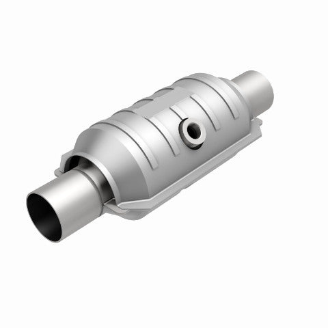 MagnaFlow universal catalytic converter with sensor port mid-bed 2.25 inch inlet/outlet stainless steel CARB compliant OBDII 54055