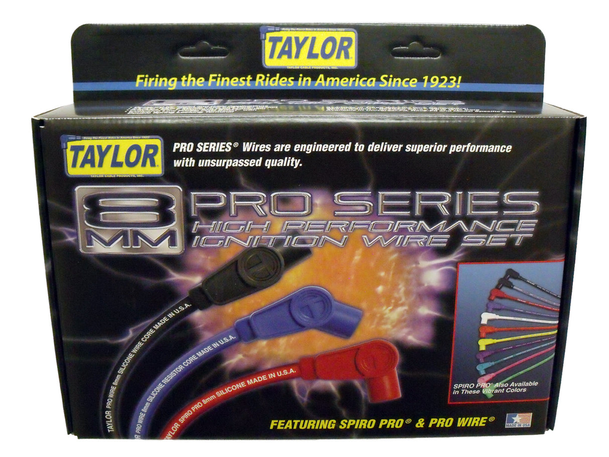 Spark Plug Wire Set Universal 8mm Silicone Spiro Pro 135? 350 ohm/ft Black 75058