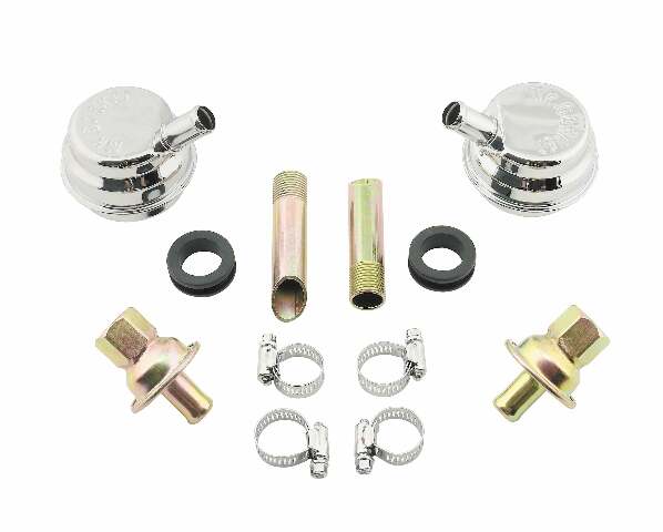 Mr. Gasket crankcase evacuation system chrome polished steel 6002
