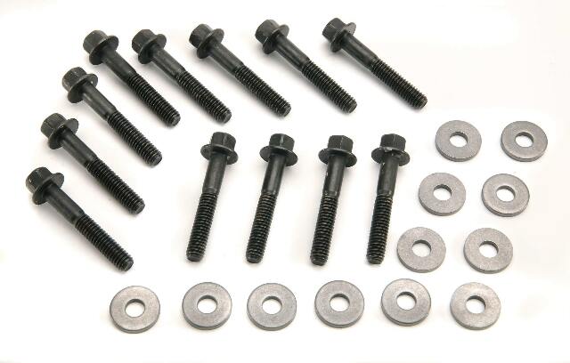 Mr. Gasket intake manifold bolt set super flanged head 6082MRG Ford black aluminum steel 2493