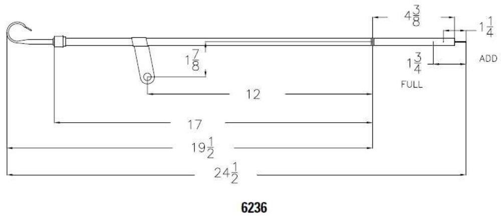 Mr. Gasket engine oil dipstick ; chrome for 1965 1990 Chevy 396 454 BBC steel 6236