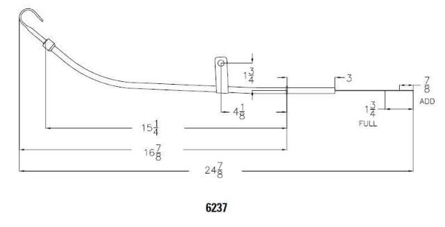 Mr. Gasket oil dipstick and tube Chevy chrome steel 6237