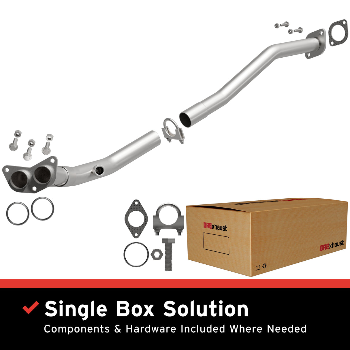 1990-1994 Nissan D21 Direct-Fit Front Pipe Kit 107-0126 stainless steel