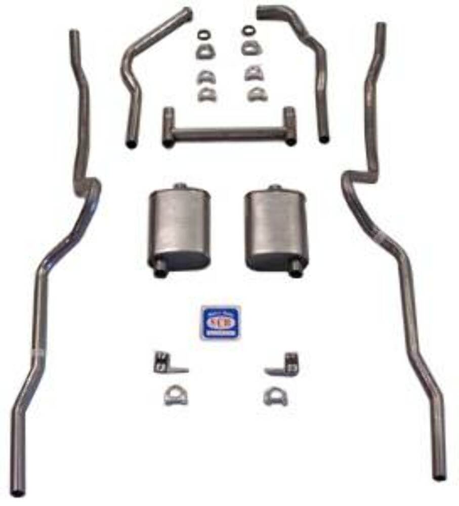 Fits 1955 - 1957 Chevrolet Full Size 2" dual turbo Exhaust System 63039
