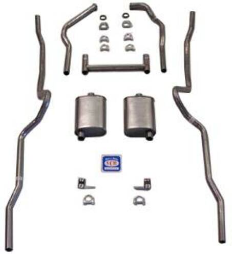 2" dual turbo Exhaust System 63039 fits 1955-1957 Chevy Bel Air small block Shafer's Classic Reproductions