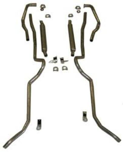 2" dual glass pack Exhaust System 63081 fits 1955-1957 Chevy Bel Air Shafer's Classic Reproductions