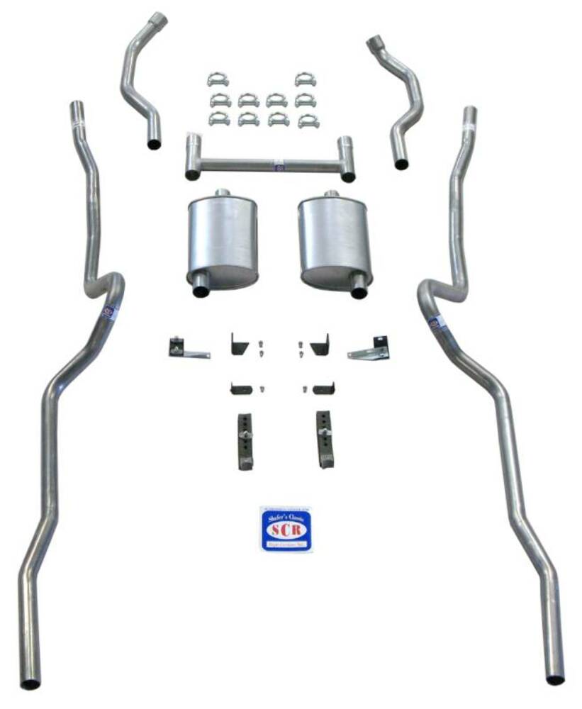 Fits 1955 - 1957 Chevrolet Full Size 2" Dual Turbo Exhaust System 63093